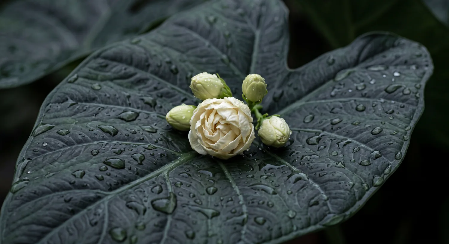 Mogra — Jasminum sambac · Madurai, Tamil Nadu